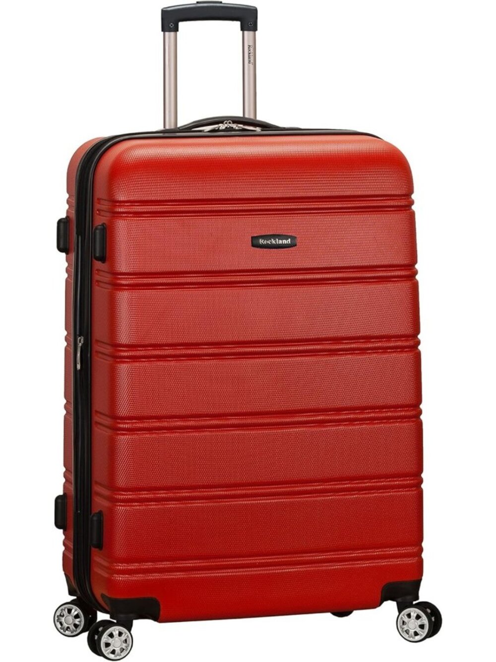 Expandable Hardside Spinner Luggage, Large 28" Checked Bag, Durable Red Travel